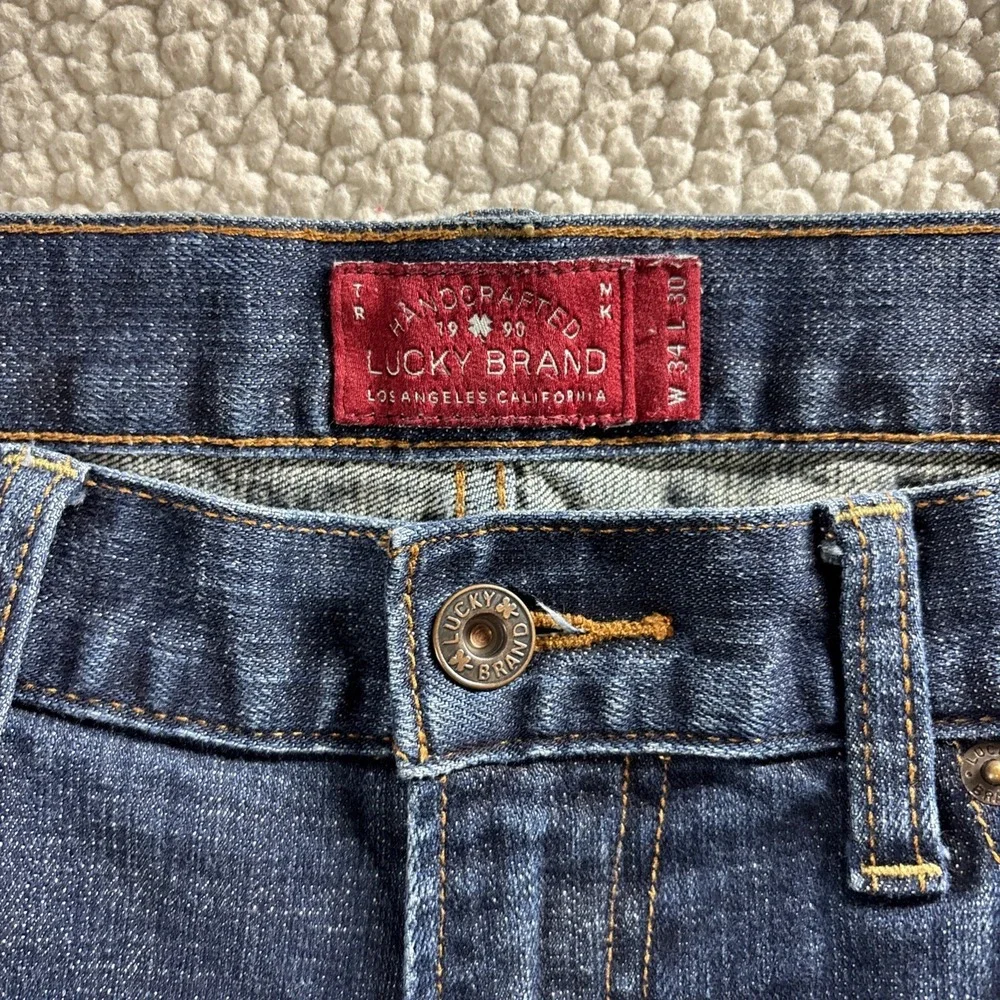 Lucky Brand 361 Vintage Straight Men W34 L30 Dark Wash Stretch Classic Fit Jeans